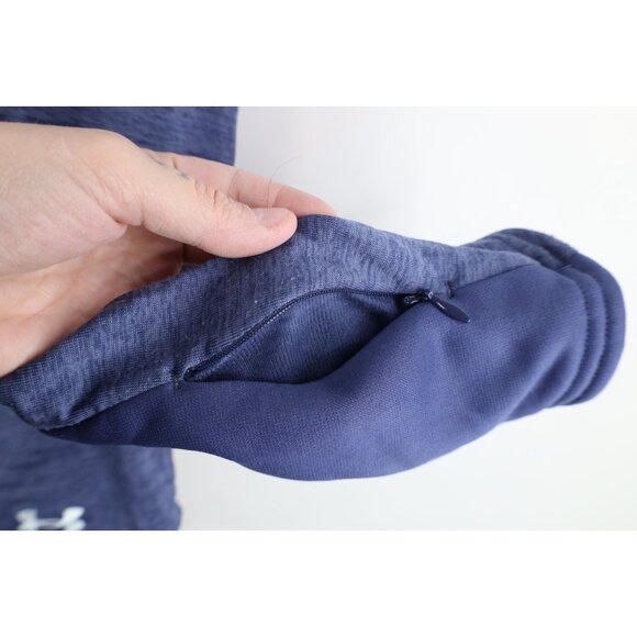 Under Armour Womens Large ColdGear Thermal Fleece Lined Half Zip Sweater Blue - Picture 6 of 14